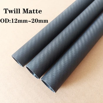 Твилл mat 3K karbonskih vlakana kružna Dužina cijevi 500 mm visoka tvrdoća OD 12 mm 14 mm 15 mm 16 mm 17 mm 18 mm 20 mm