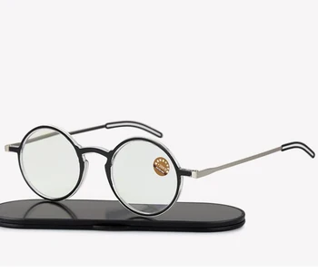 WEARKAPER okrugli okvir ultralight anti umor naočale za čitanje s Alumiun magnetski torbica Muškarci Žene dalekovidnost naočale 1.0-4.0