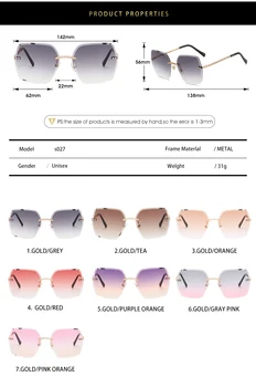 Munja moda gradijent je sunčane naočale 2020 lančana okvir žene prevelike sunčane naočale UV400 cvijet oblik metalne sunčane naočale