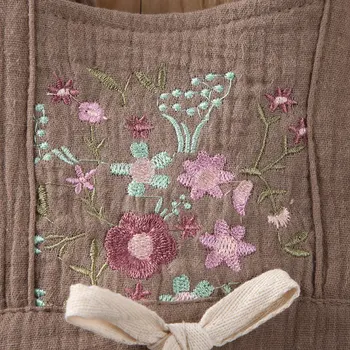 Beba djevojčica odjeća 0-18 m dječji cvjetni vezeni body ljeto cvijet čipke Fly rukava kombinezon pamuk posteljinu odijelo