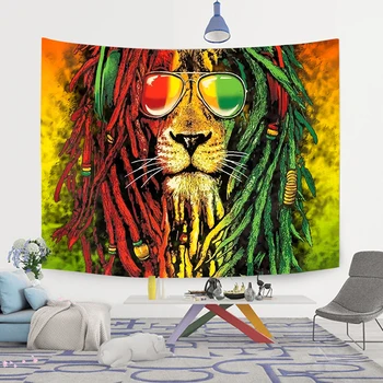 Simsant Rasta Rastafarian tapiserija Lavljom glavom Bob Marley zidna tapiserija pozadina za dnevni boravak Spavaća soba dekor GTSIZY0596
