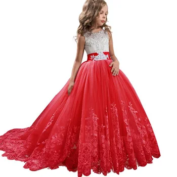 Prateći Baby Wedding Dress Girl Djeveruša Communion First Elegant Dress For Girls Children Long Princess Party Dress LP-231