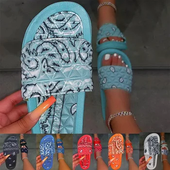 Ženska udoban marama Slip-On Slippers Slide Indoor Outdoor Flip-flops plaža cipele ljetne japanke s vrhom Đonovi cipele