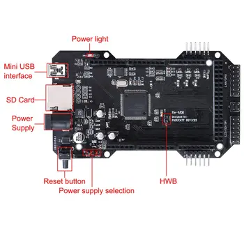 Клонированная kontroler Re-ARM 32Bit 32 bita modernizirana baza na Mega2560 sa SD karticom za rampe 1.4 1.5 1.6 3D printer dijelovi