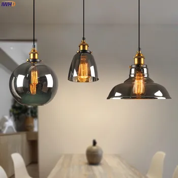 IWHD Potkrovlje Industrial Decor LED viseći svijećnjak s blagovaonicom staklena lampa Hanglamp Edison Vintage viseće svjetiljke Svjetiljke Lampara Colgante