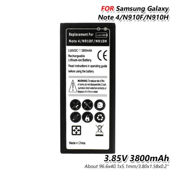 3.85 V 3800mAh zamjena baterije telefona za Samsung Galaxy Note 4 N910F N910V N910A N910C N910FD N910G N910H N910U N910V N910T