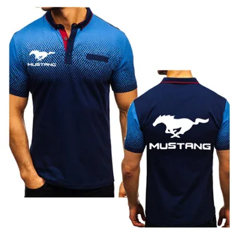 2020 nove ljetne muške kratkih rukava Mustang Car Logo printing visoku kvalitetu pamuka gradijent muška majica kratkih rukava