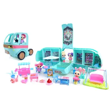 LOL Iznenađenje lutka igračka Kamper vozilo karavan OMG iznenađenje kutija izlog DIY autobus lik dar djevojka igračka za bebe Rođendan