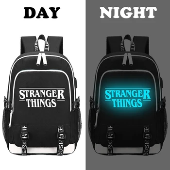 Čudne stvari adolescencija ruksak za dječake, djevojčice osvijetljena školska torba USB punjenje противоугонный i vodootporan ruksak za školu