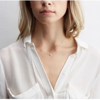 JUJIE od nehrđajućeg čelika osnovno srce Ogrlica za žene 2020 dizajn pismo ogrlice nakit veleprodaja/Dropshipping