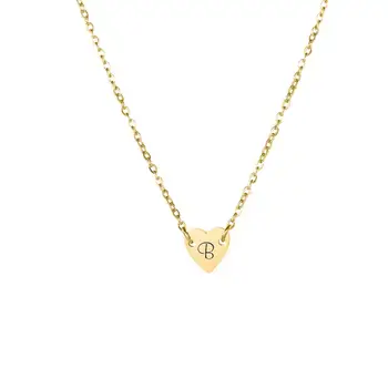 JUJIE od nehrđajućeg čelika osnovno srce Ogrlica za žene 2020 dizajn pismo ogrlice nakit veleprodaja/Dropshipping