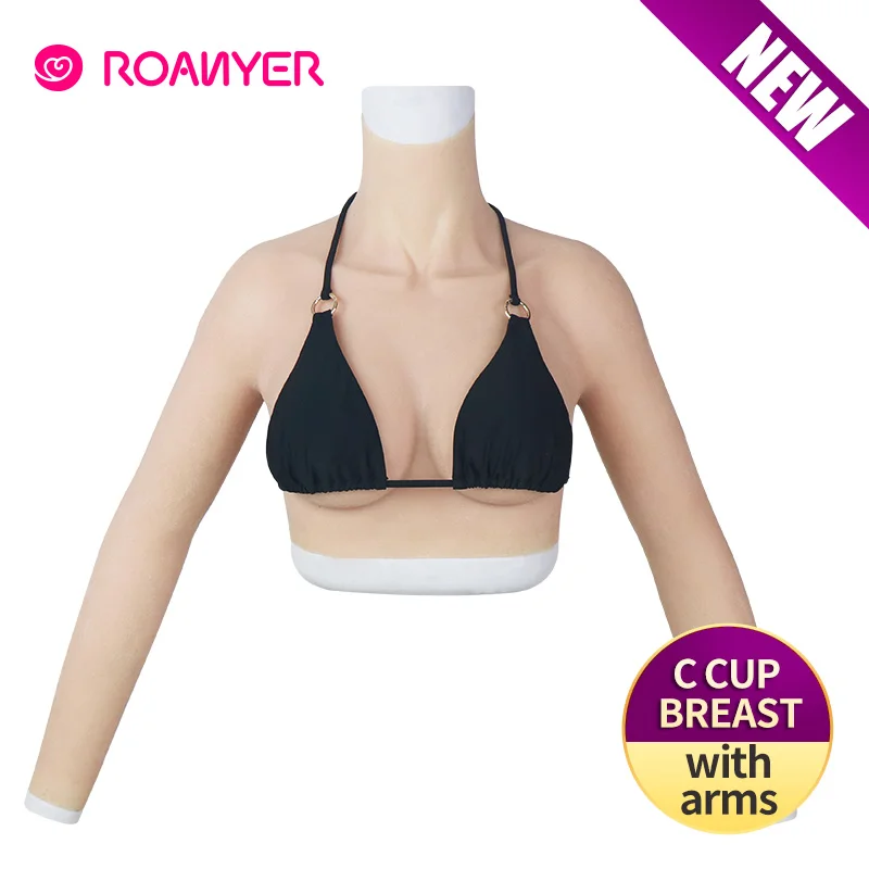 C cup breast with arms